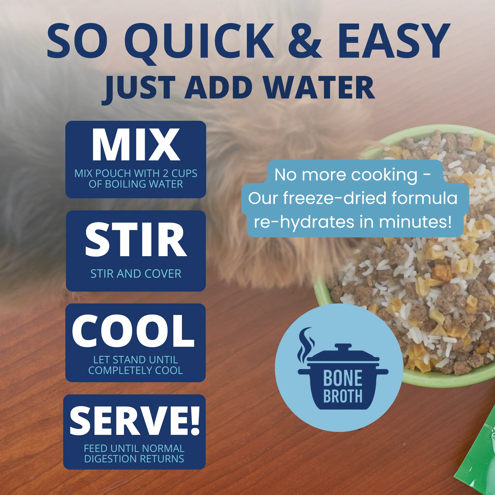 Chicken, Rice, & Bone Broth Bland Diet For Dogs - Image 3
