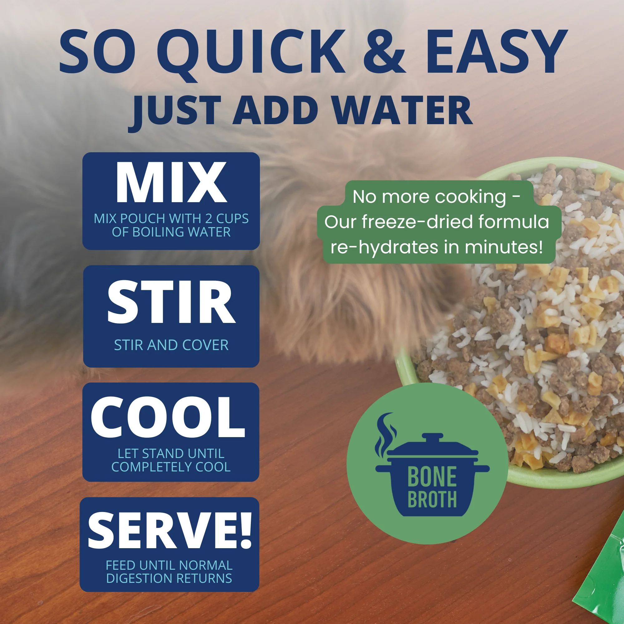 Hamburger, Rice, & Bone Broth Bland Diet For Dogs - Image 3